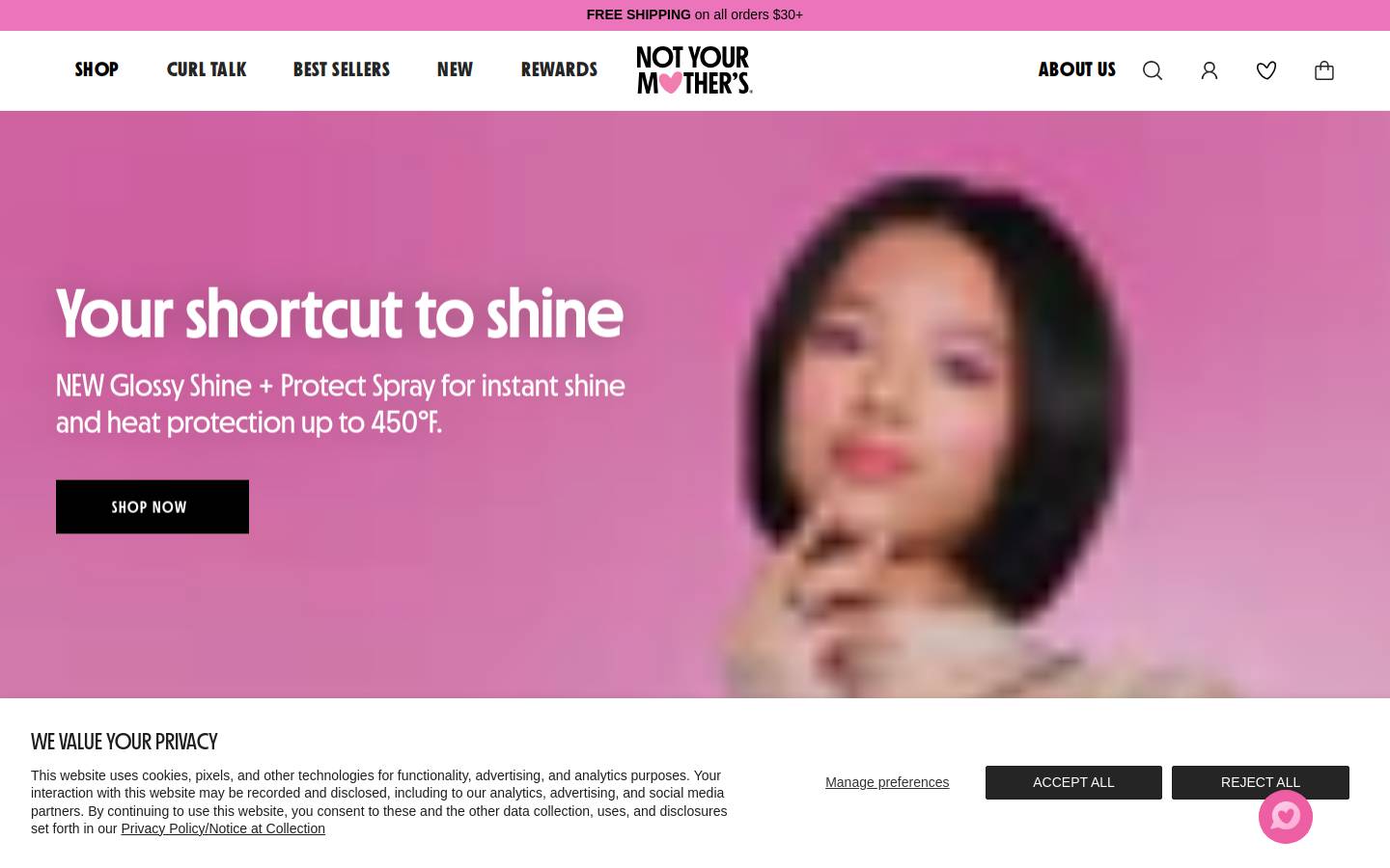 Not Your Mother's, Website And Internet Services homepage screenshot