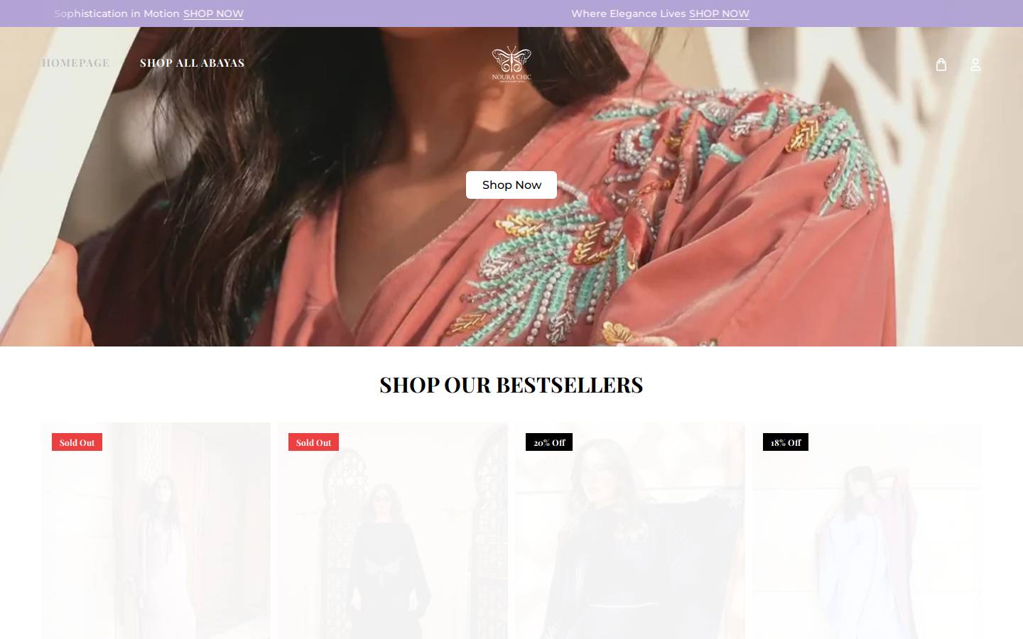 noura-chic.com homepage screenshot