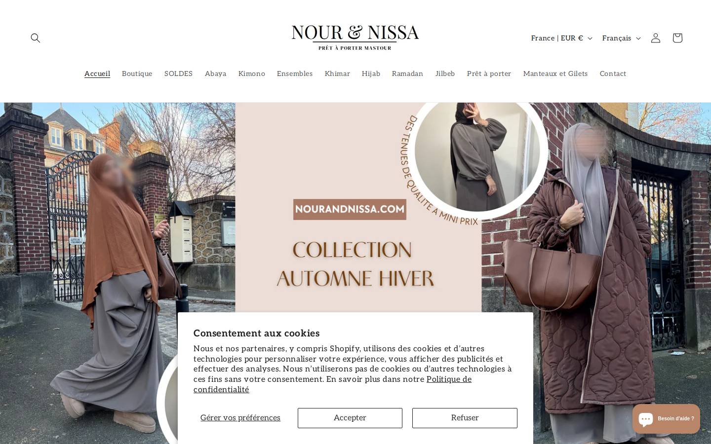 nourandnissa.com homepage screenshot