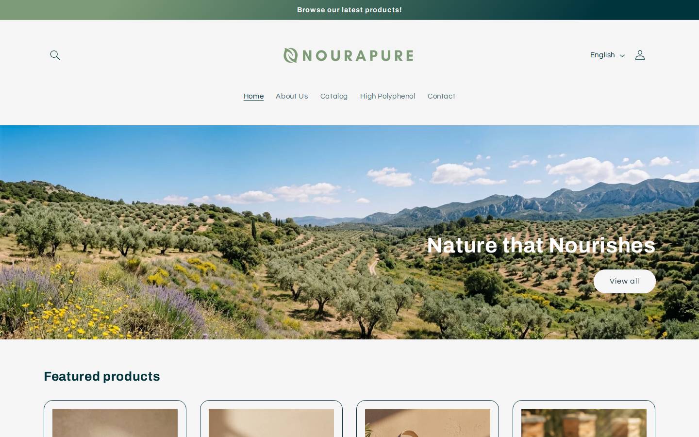 nourapure.com homepage screenshot