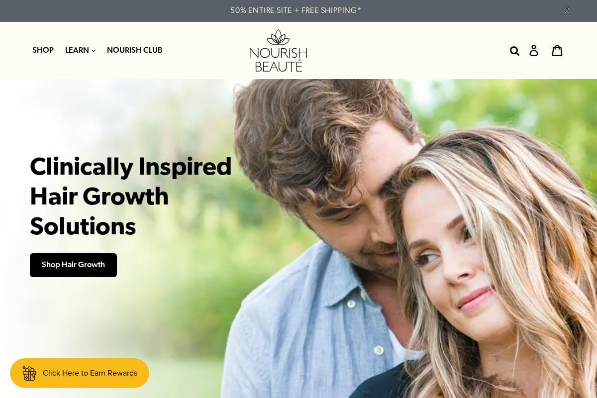 nourishbeaute.com homepage screenshot