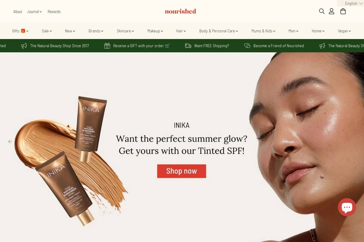 Nourished homepage screenshot