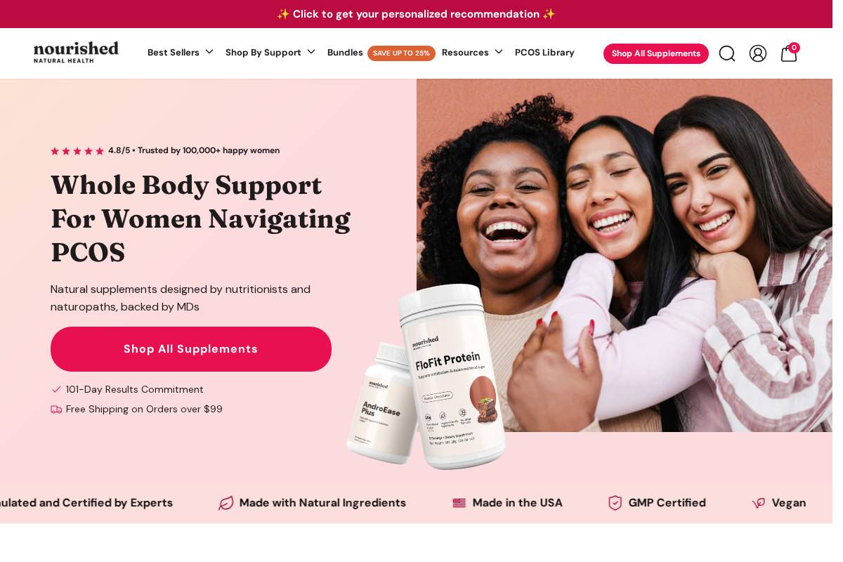 Nourished Natural Health homepage screenshot