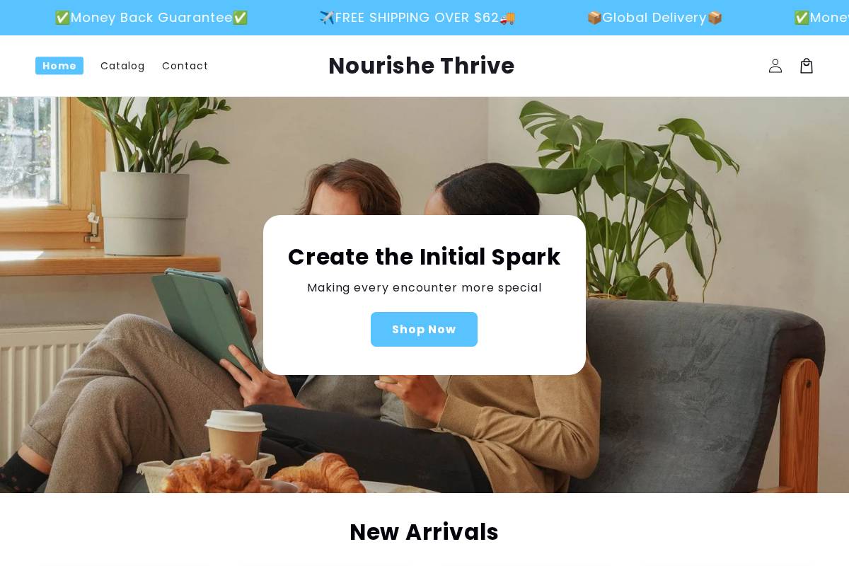 nourishethrive.com homepage screenshot