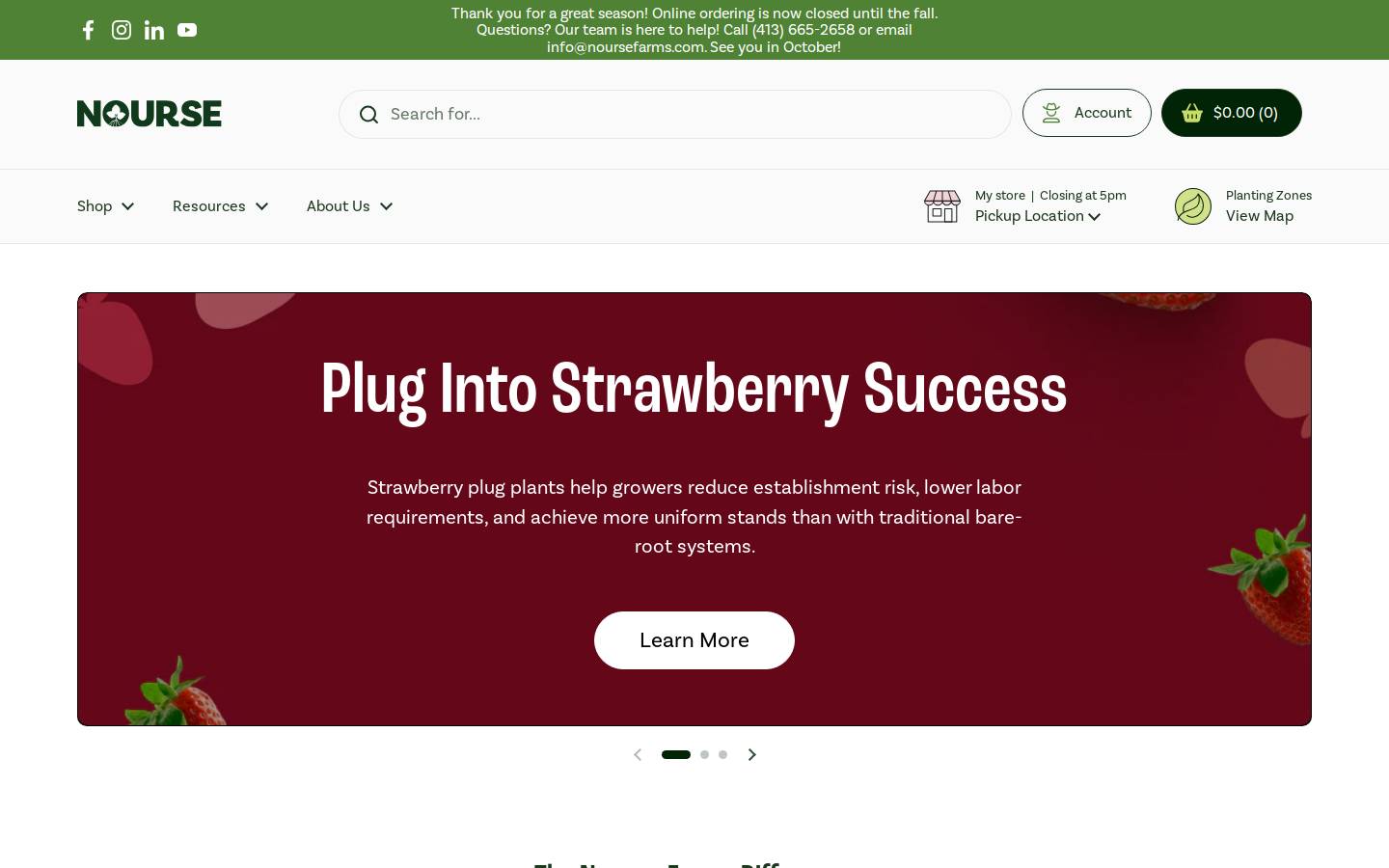 noursefarms.com homepage screenshot