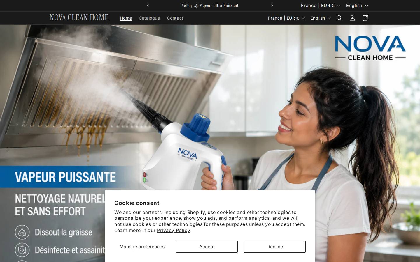 nova-clean-home.store homepage screenshot