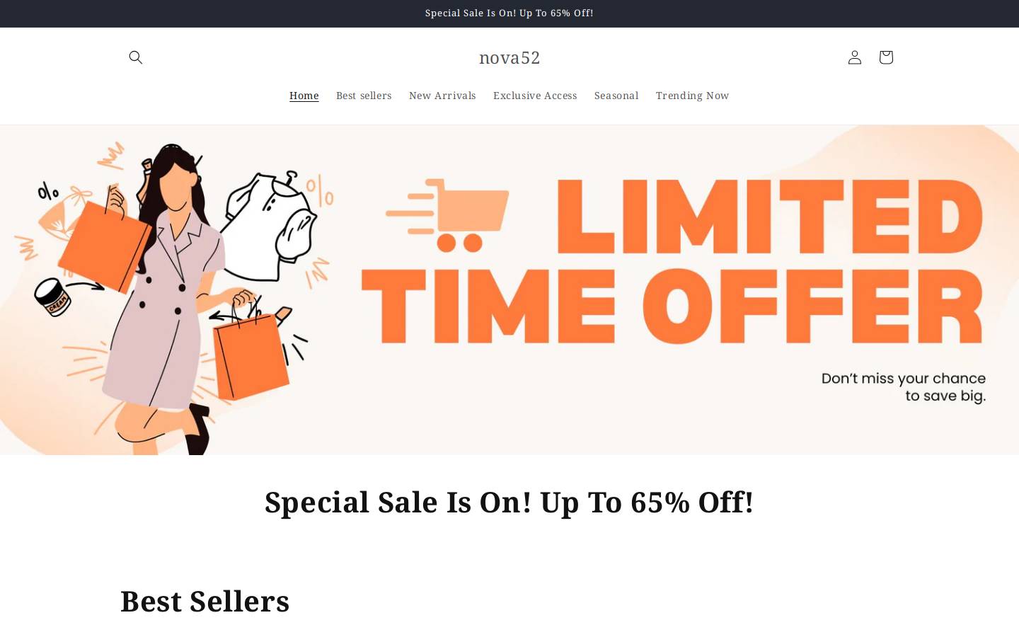 nova52.store homepage screenshot