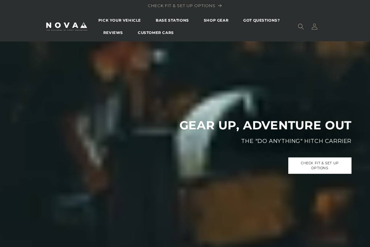 novaagear.com homepage screenshot