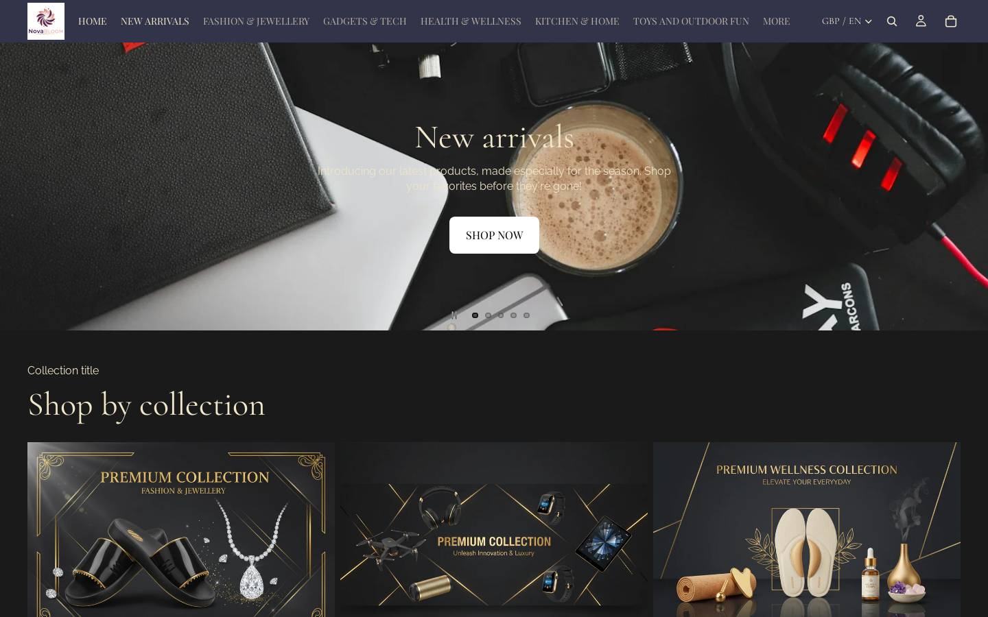 Novabloom homepage screenshot