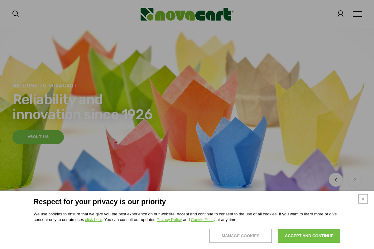 novacart.com homepage screenshot