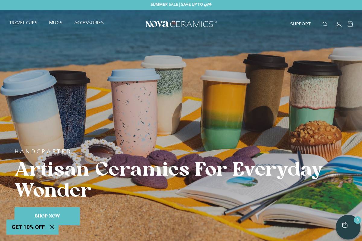 Novaceramics homepage screenshot