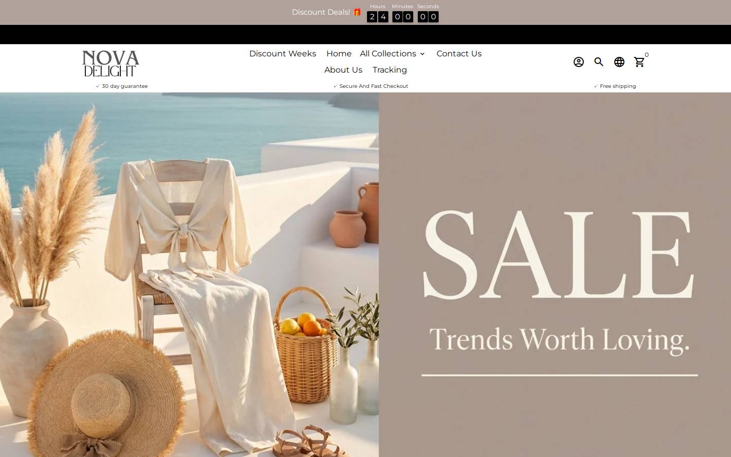 Novadelight homepage screenshot