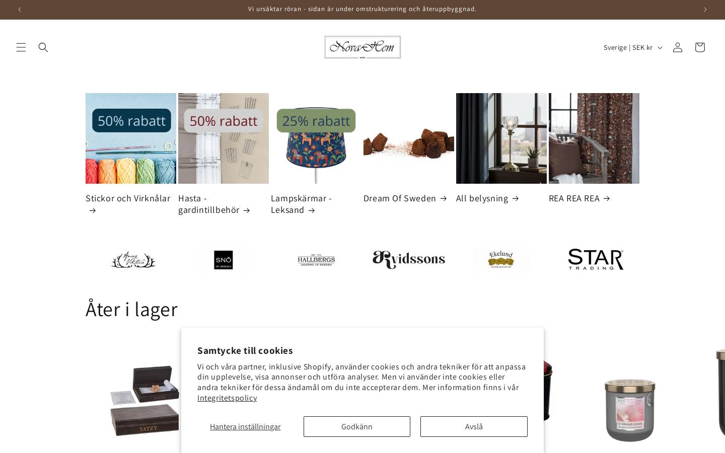 Novahem homepage screenshot