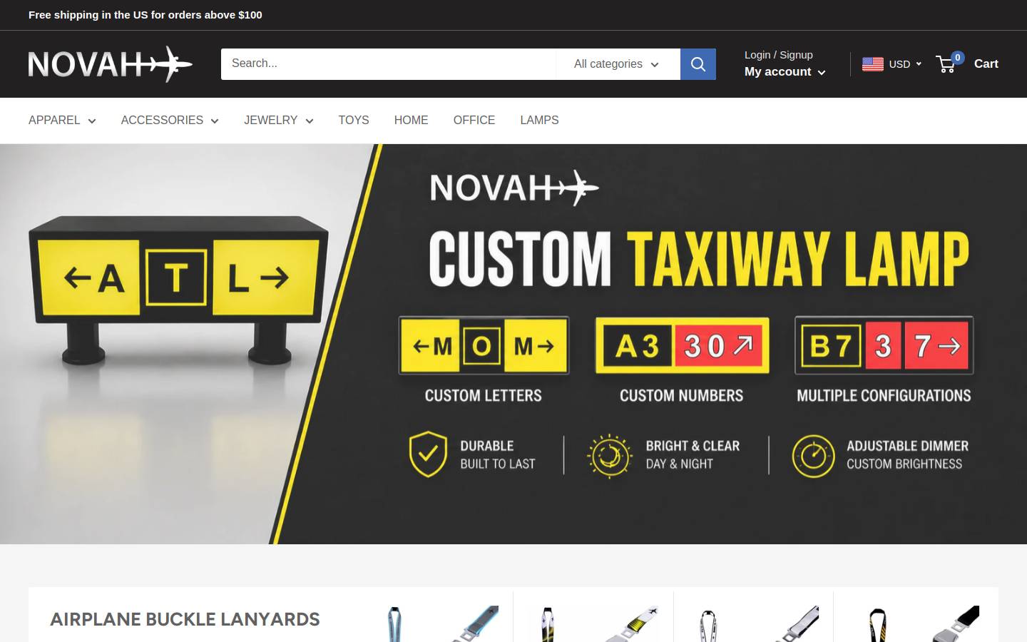 novahpilotstore.com homepage screenshot