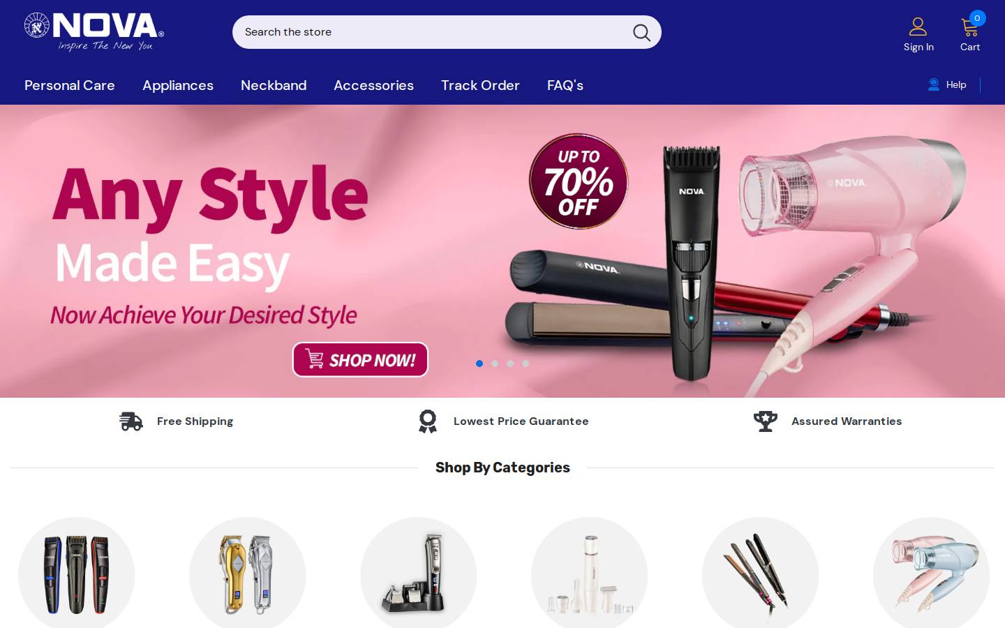 novaindia.co.in homepage screenshot