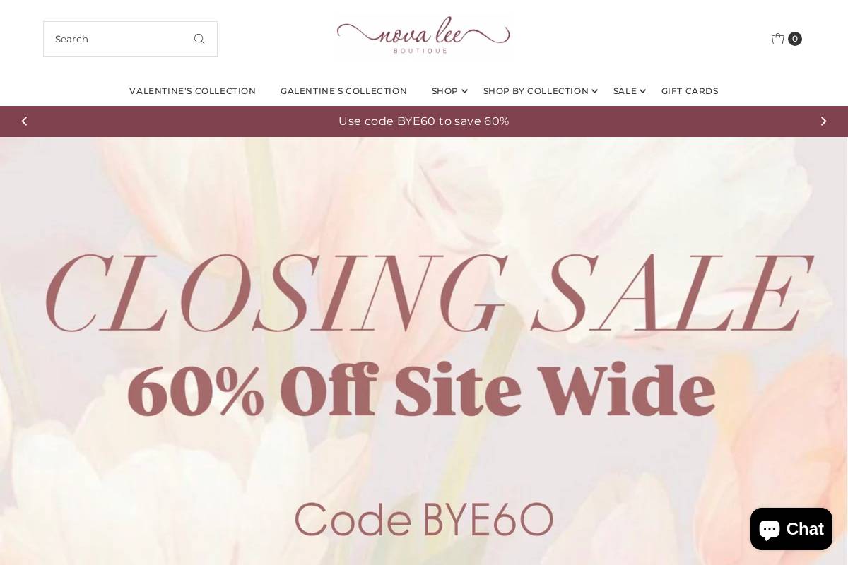 novaleeboutique.com homepage screenshot