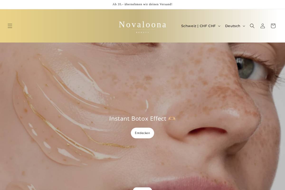 Novaloona homepage screenshot