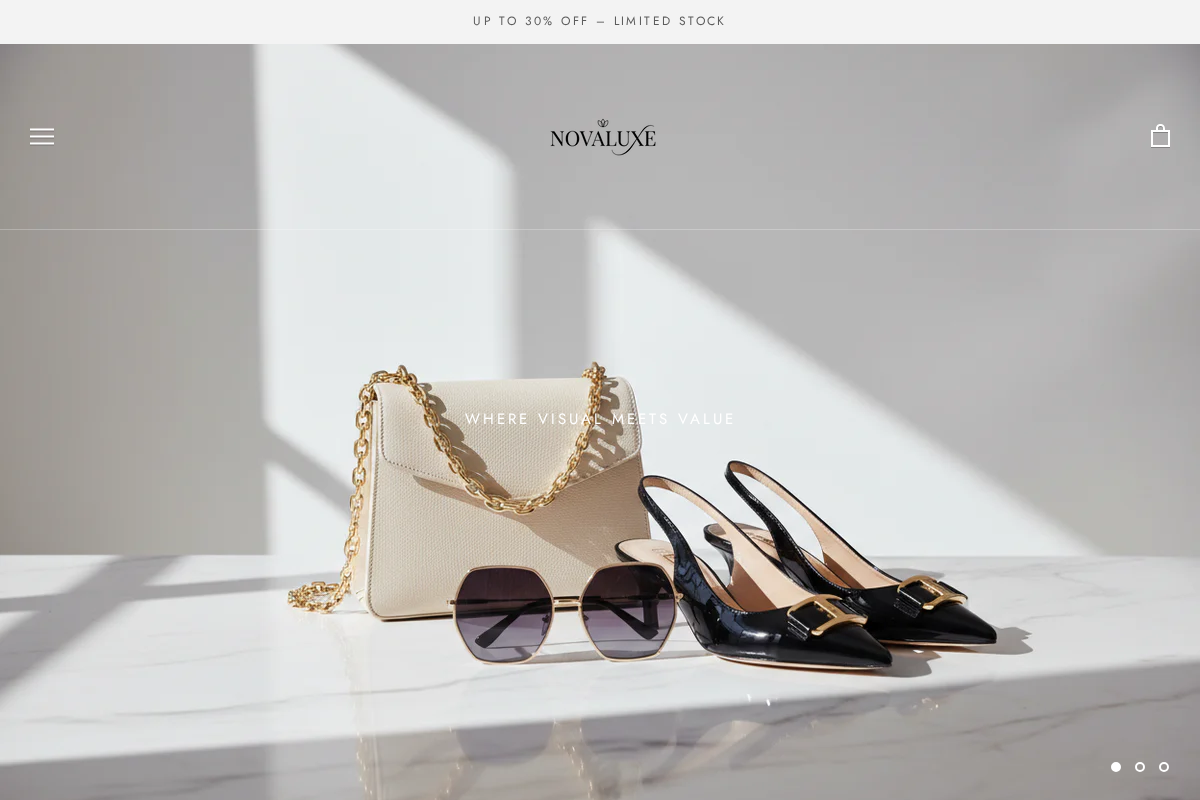 novaluxe.site homepage screenshot