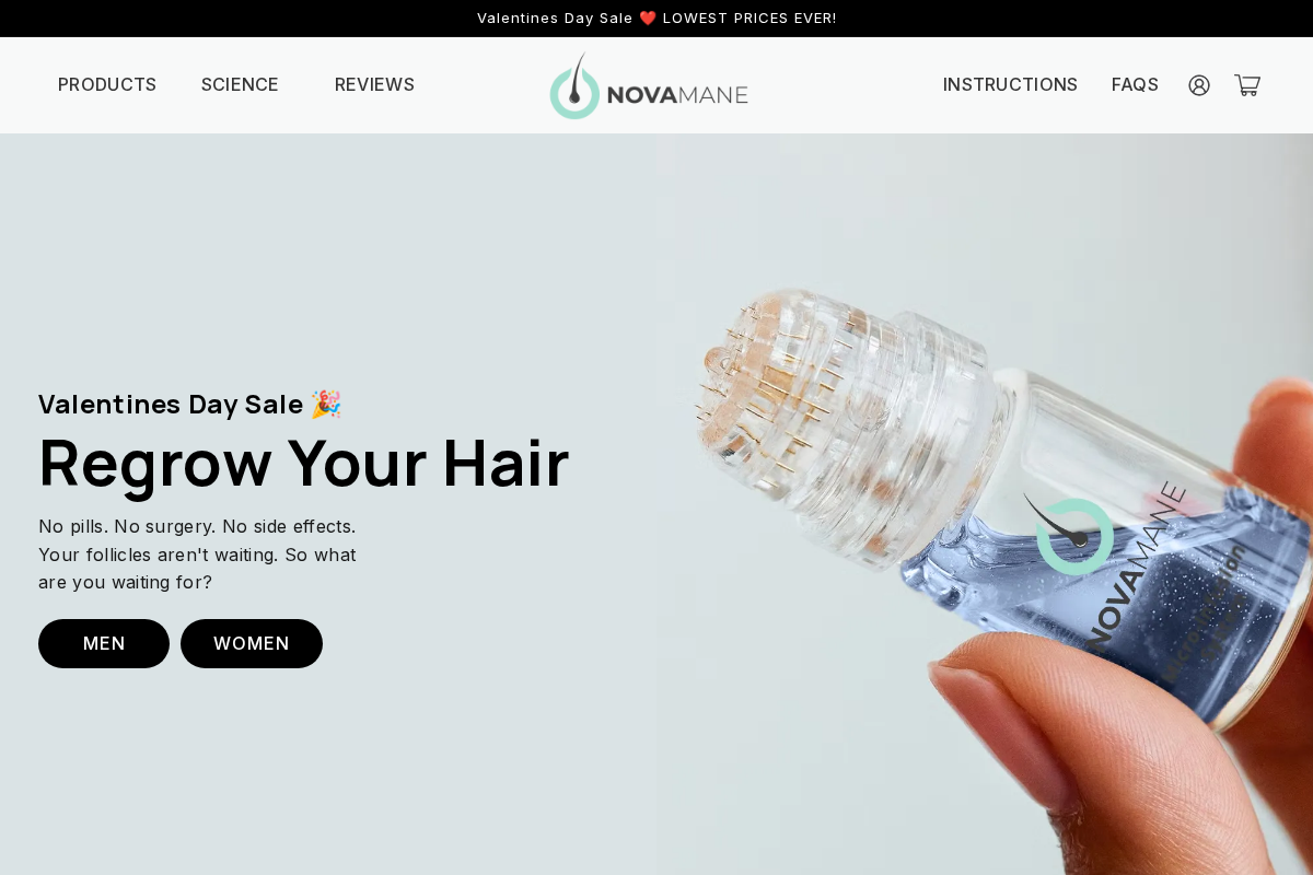 NovaMane homepage screenshot