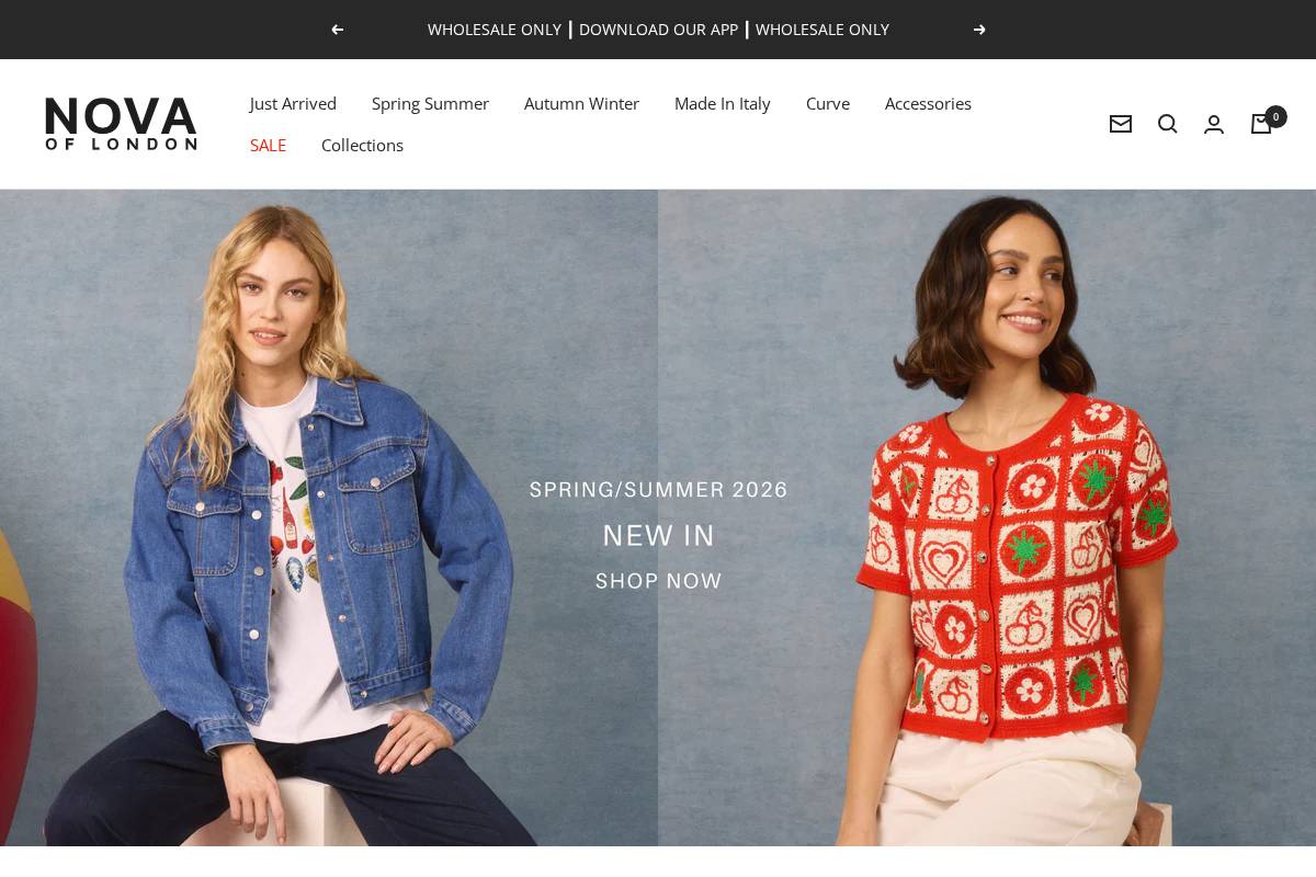 Nova of London homepage screenshot