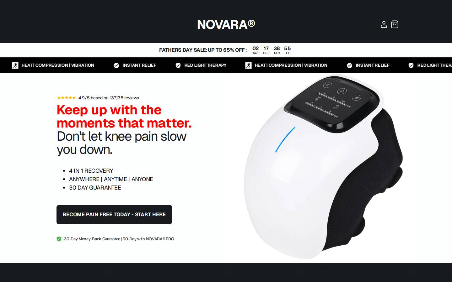 novaracare.com homepage screenshot