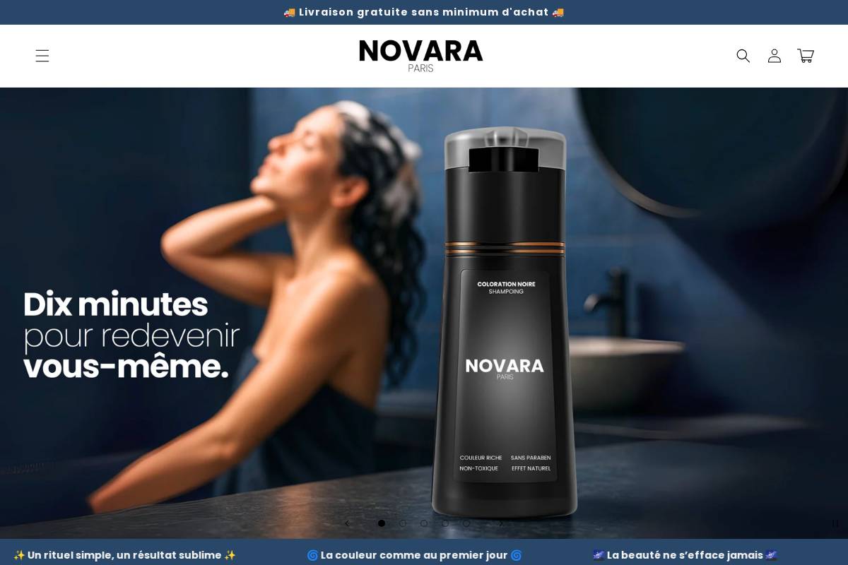 Novara Paris homepage screenshot