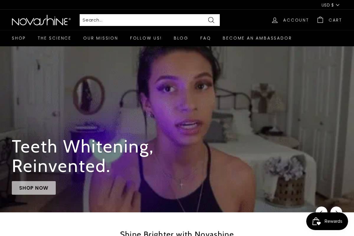 novashinesmile.com homepage screenshot