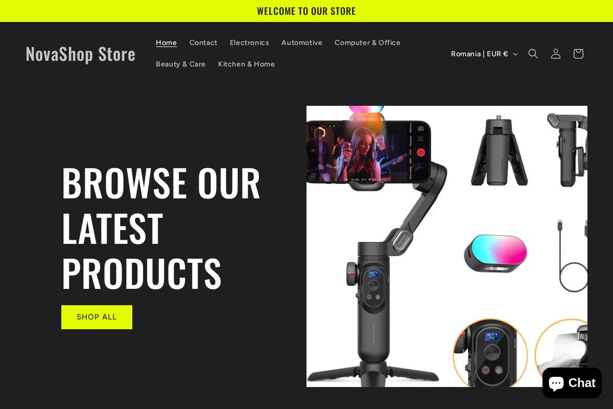 novashoop.net homepage screenshot