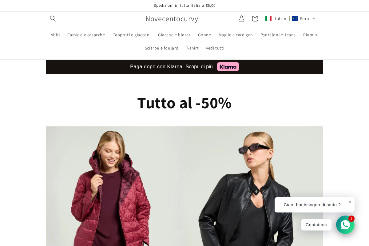 Novecentocurvy homepage screenshot