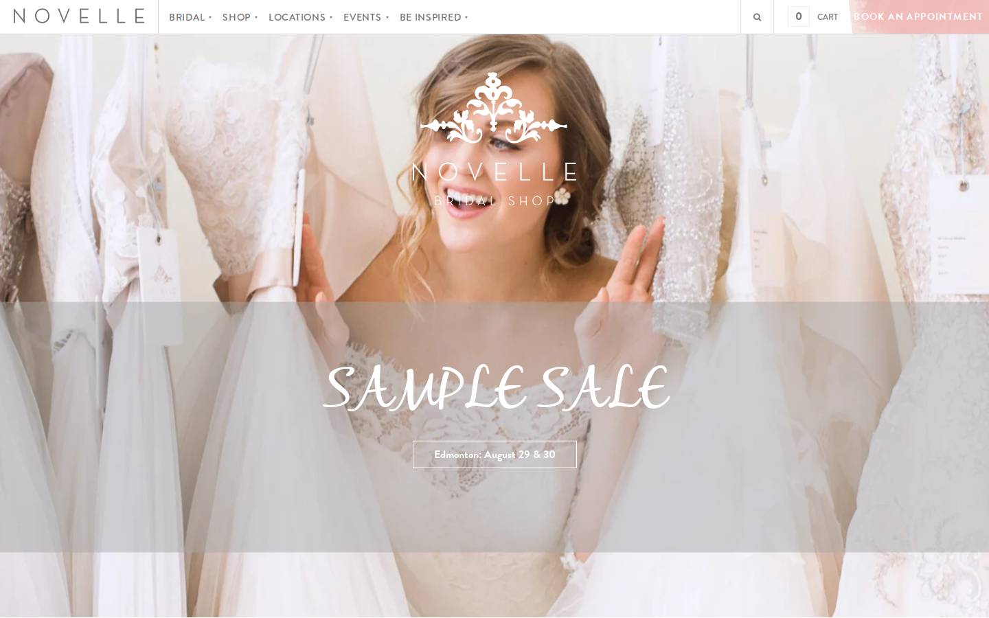 novellebridalshop.ca homepage screenshot