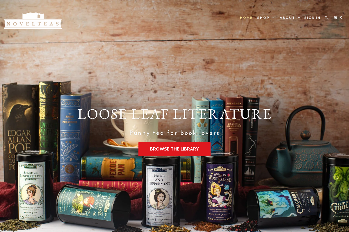 NovelTeas homepage screenshot