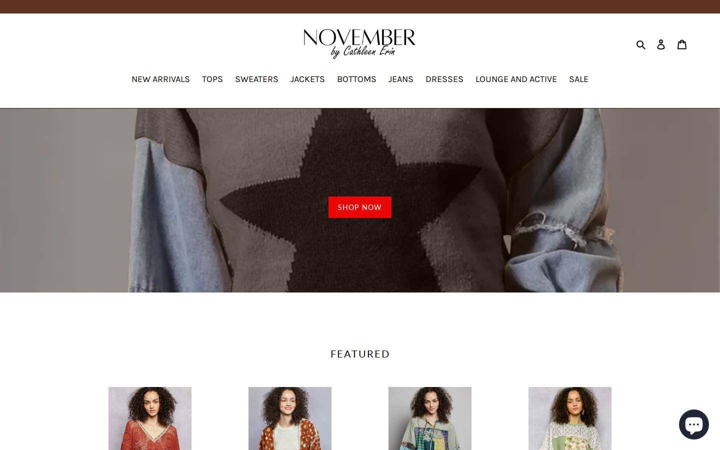novemberboutiqueco.com homepage screenshot