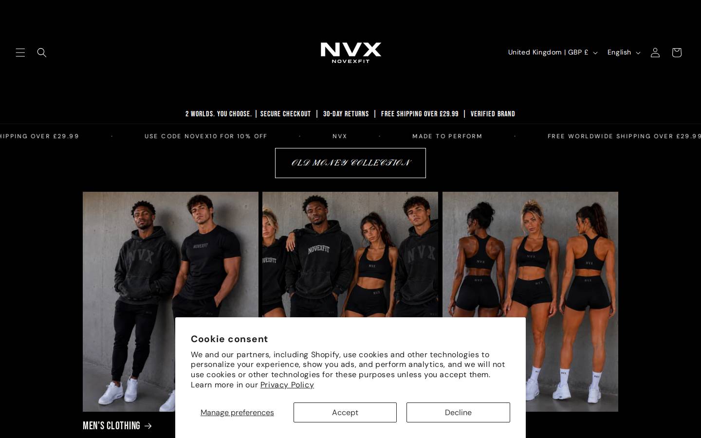 novexfit.com homepage screenshot