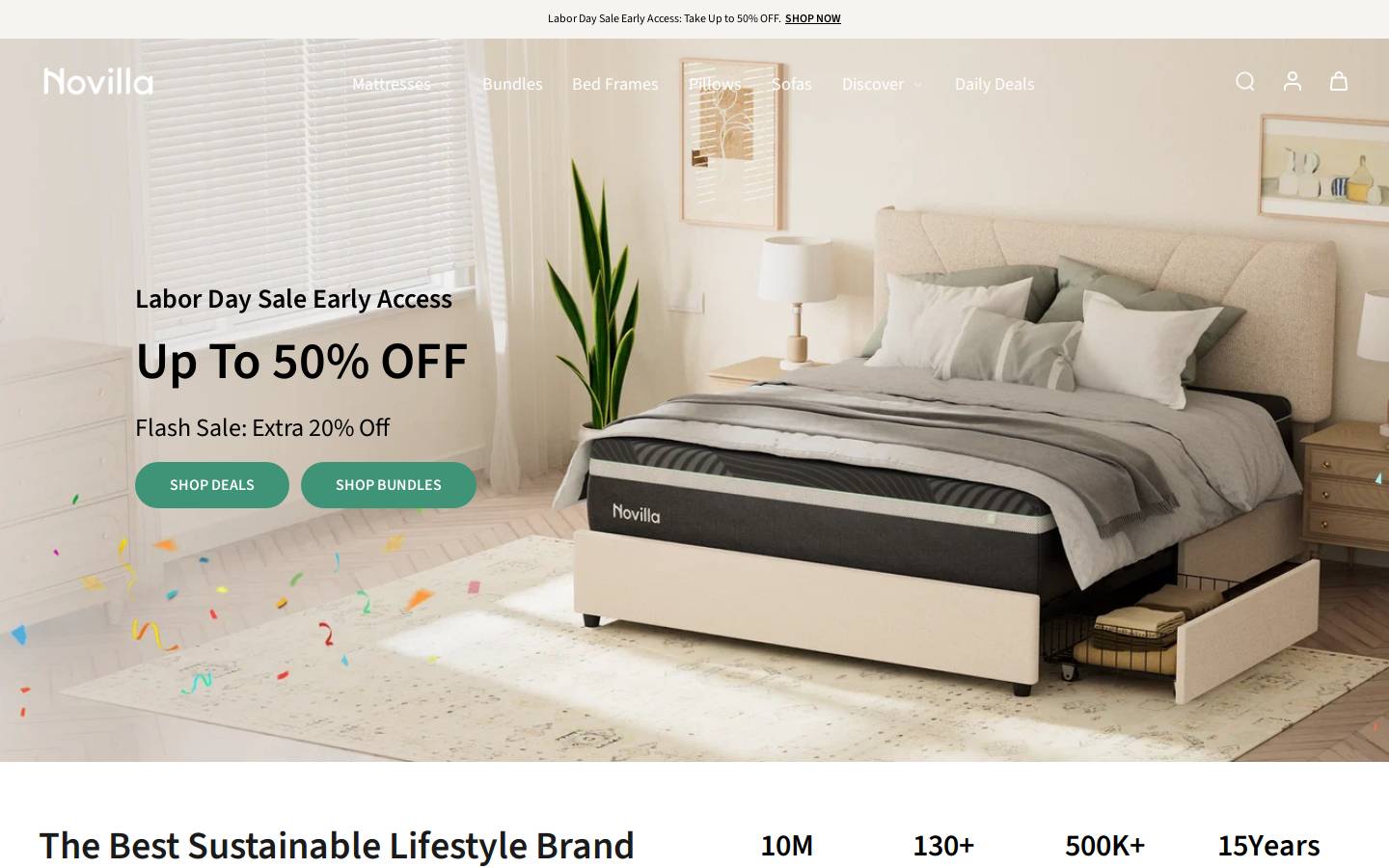 novillashop.com homepage screenshot