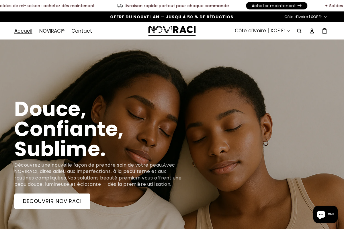 NOVIRACI™ homepage screenshot