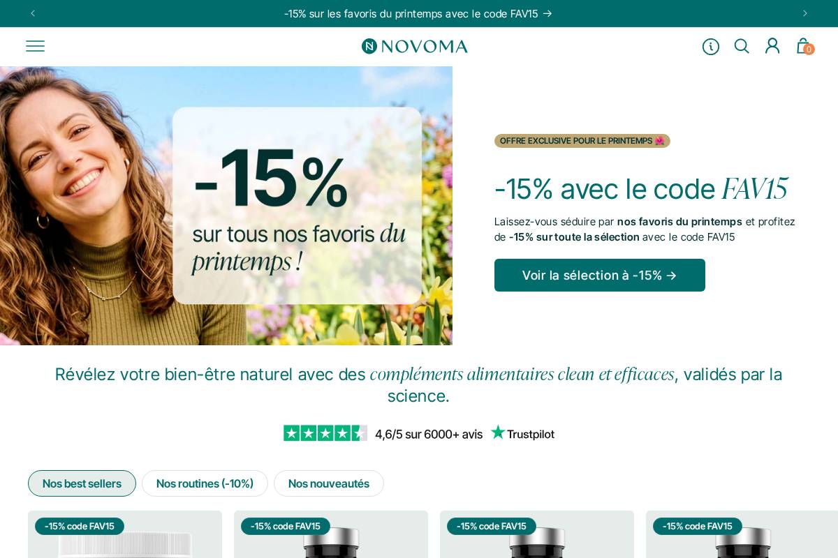 Novoma homepage screenshot
