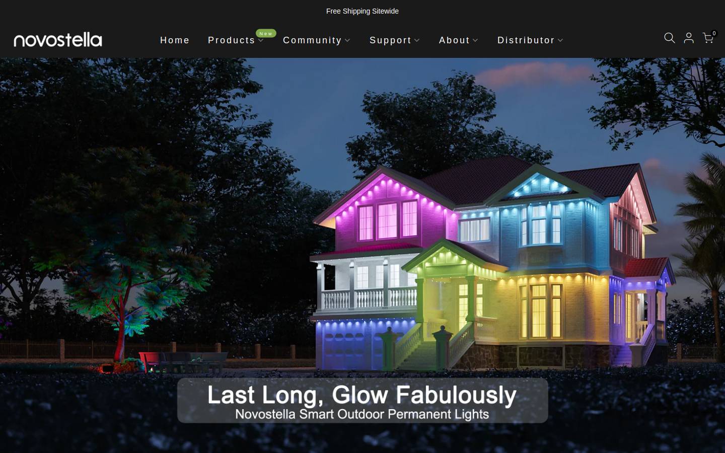 Novostella homepage screenshot
