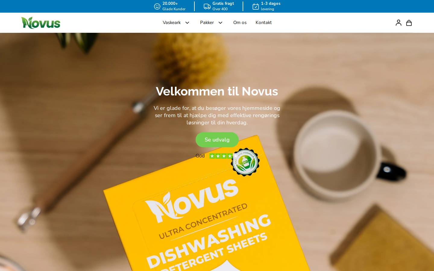 Novus homepage screenshot