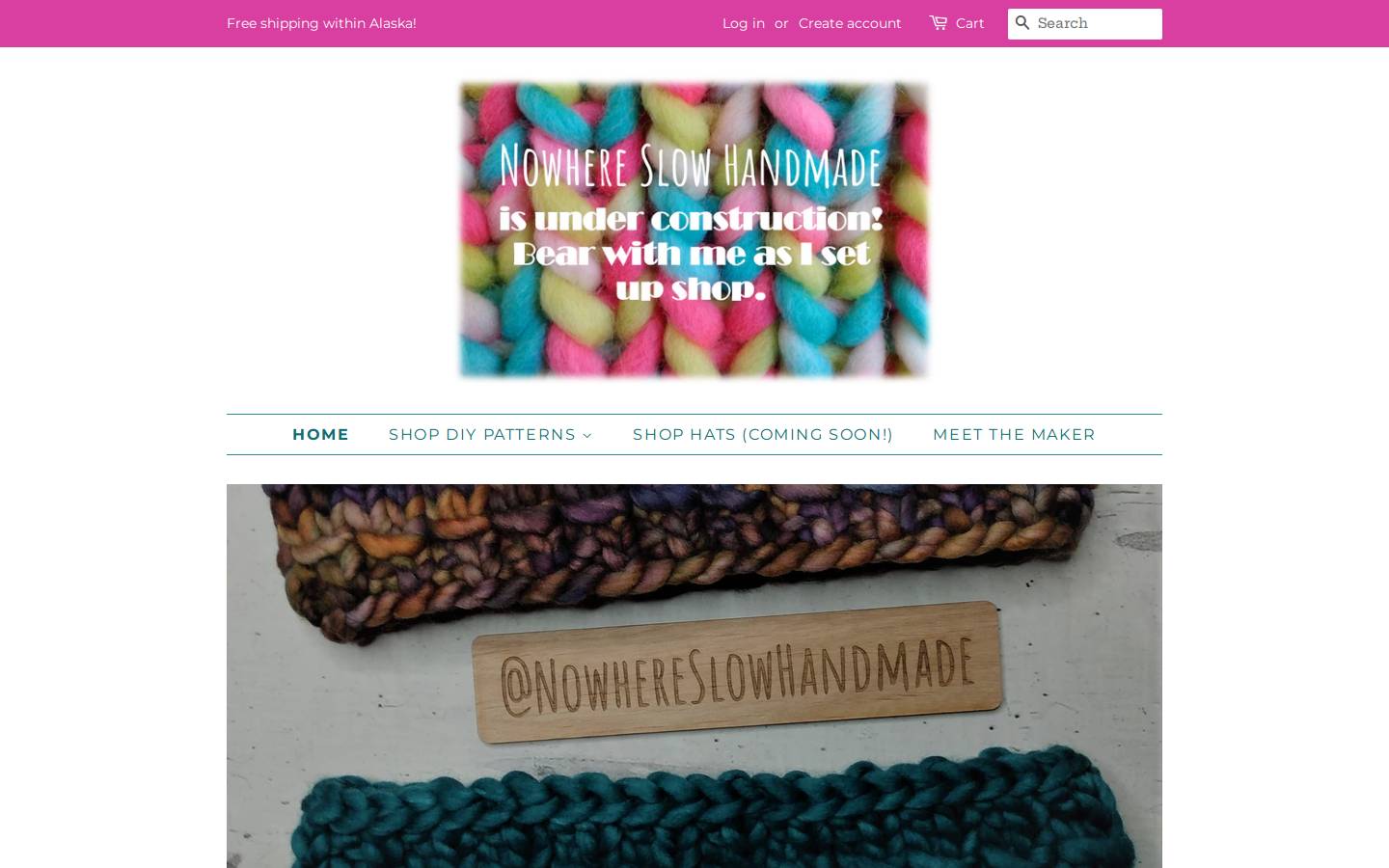 nowhereslowhandmade.com homepage screenshot