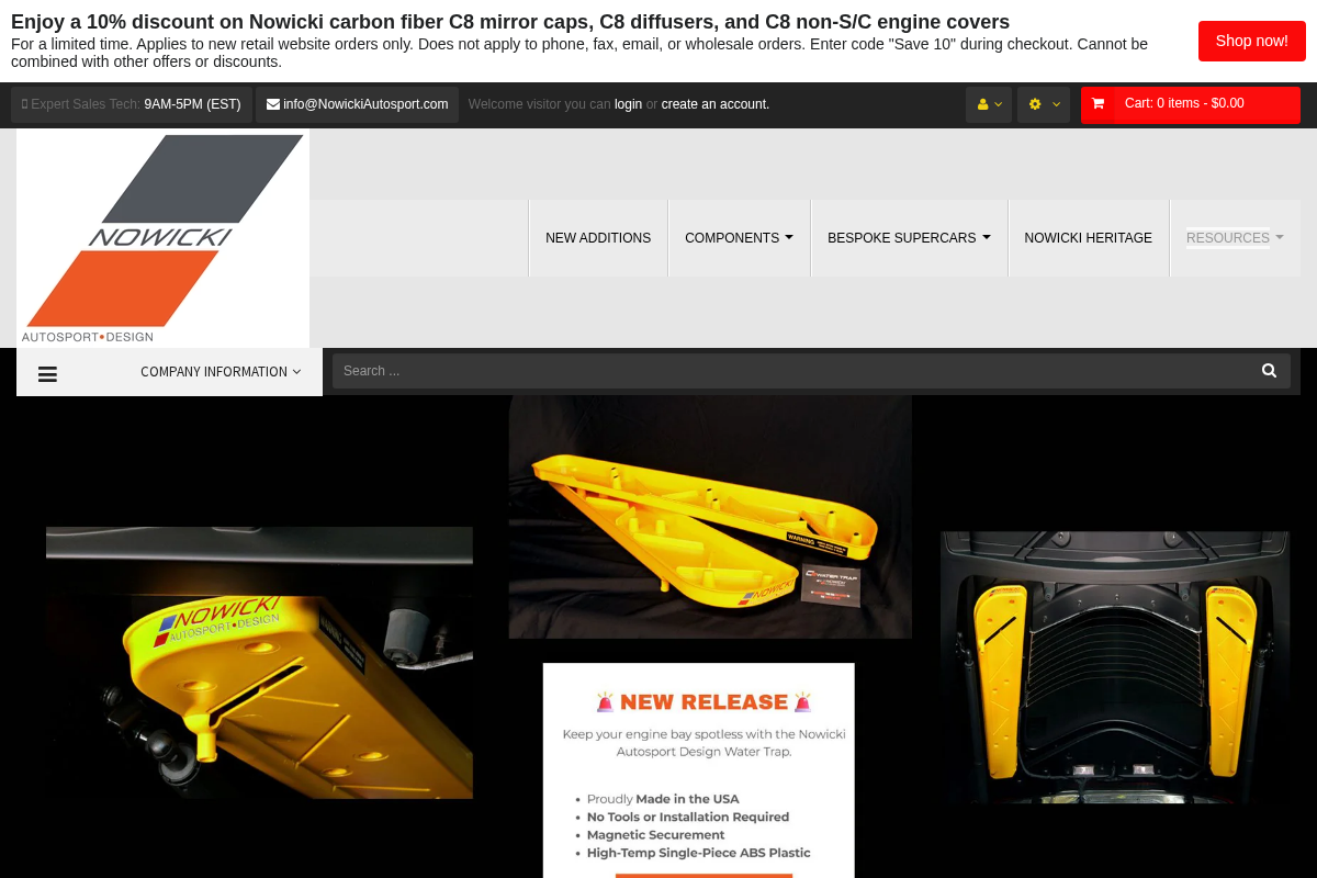 Nowicki Autosport homepage screenshot