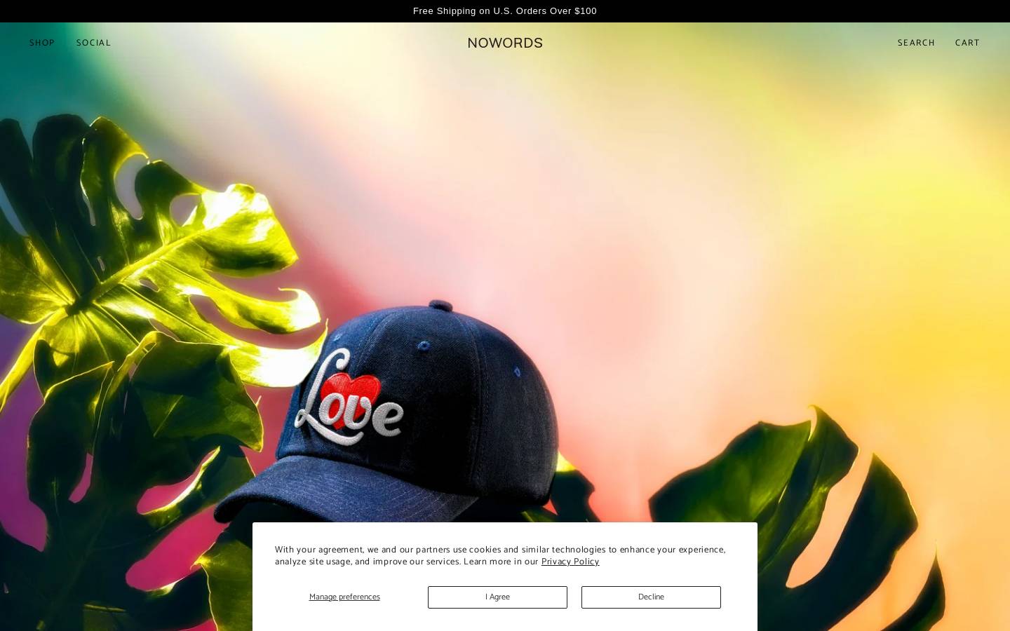 nowords.art homepage screenshot