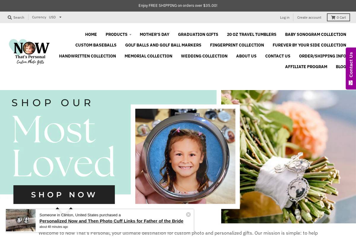 nowthatspersonal.com homepage screenshot