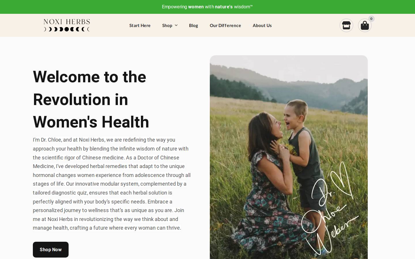 noxiherbs.com homepage screenshot