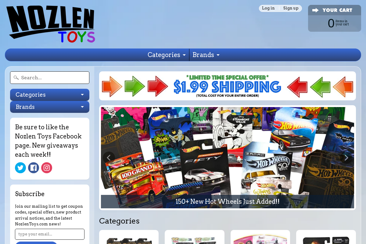 Nozlen Toys homepage screenshot