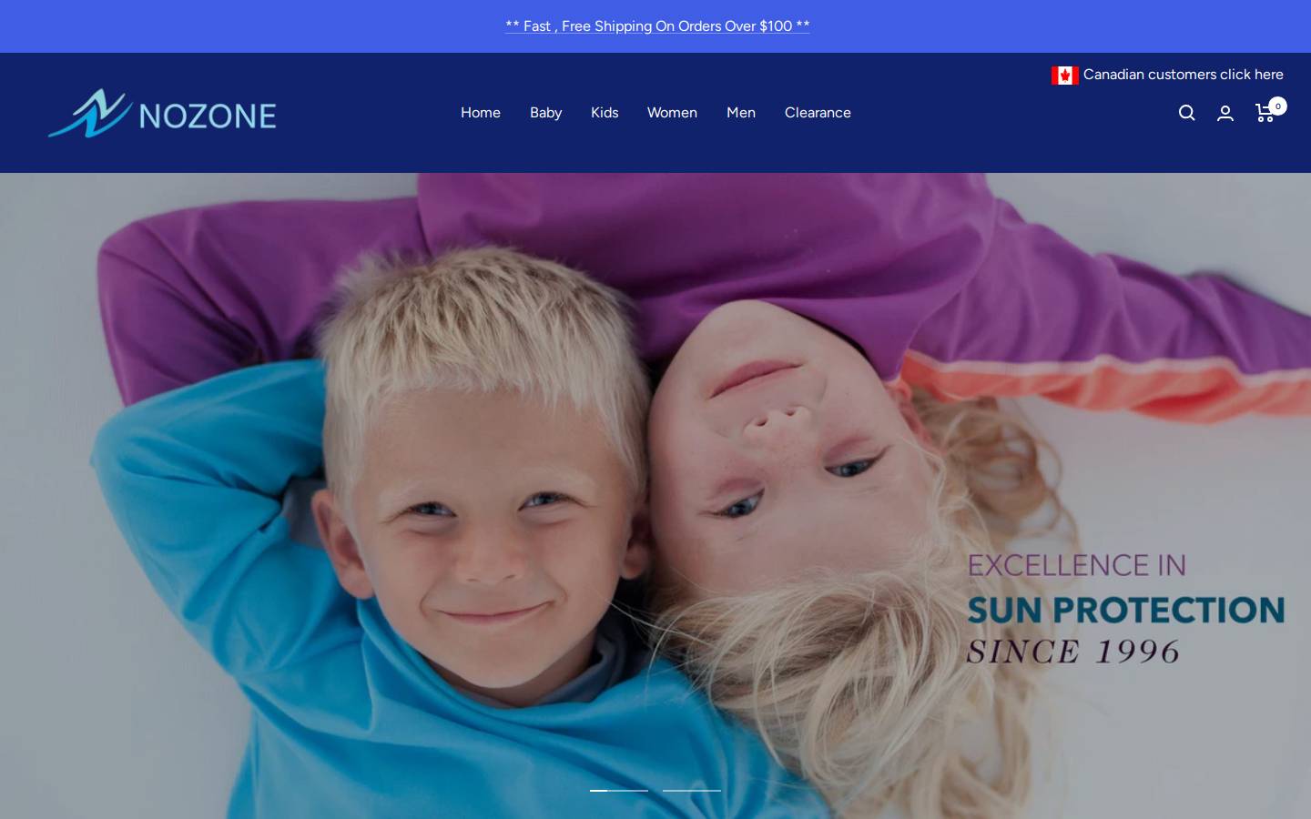 nozoneus.com homepage screenshot