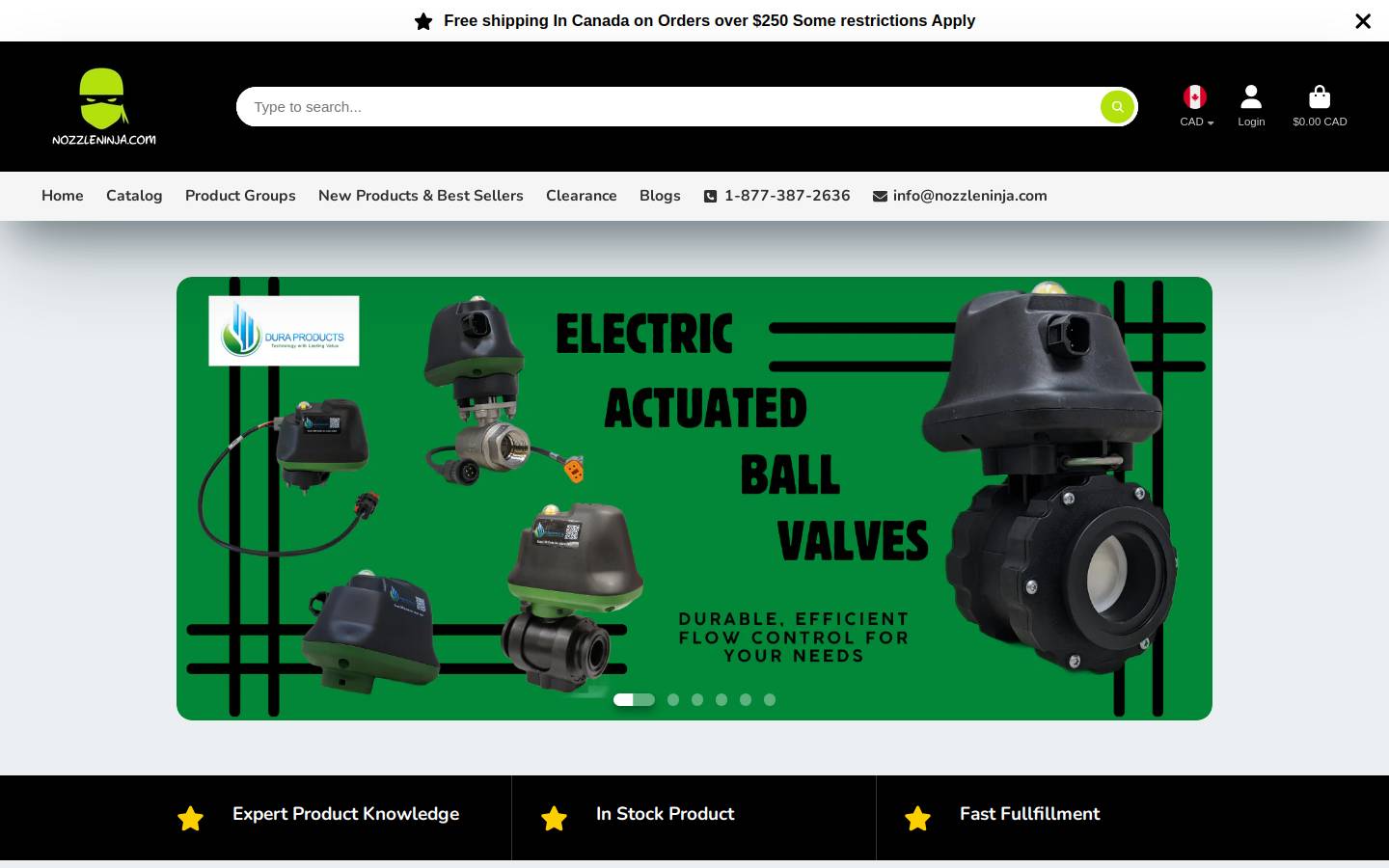 nozzleninja.com homepage screenshot