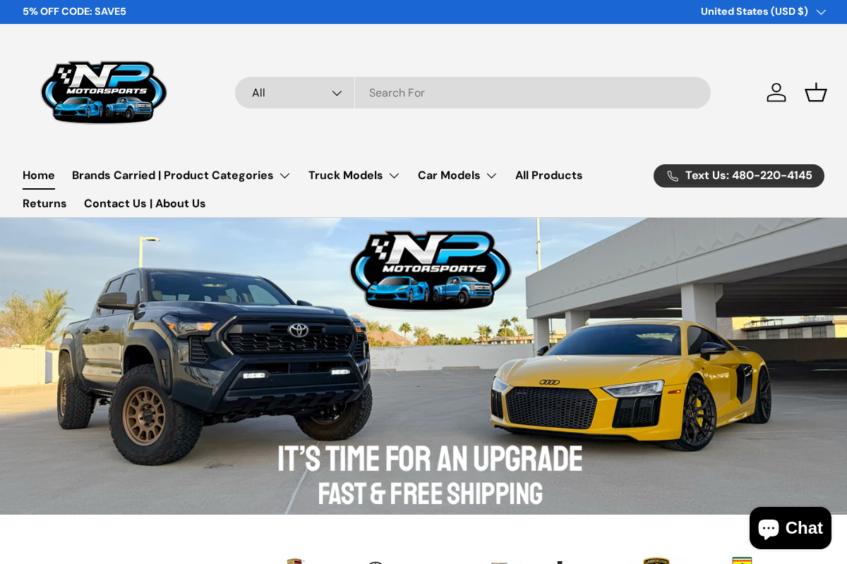 NP Motorsports homepage screenshot