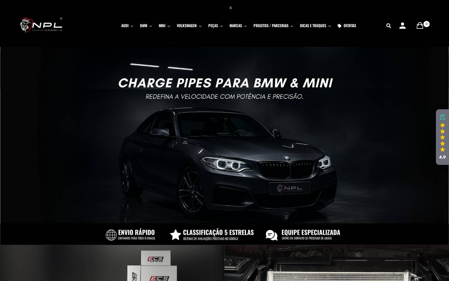 nplperformanceparts.com.br homepage screenshot