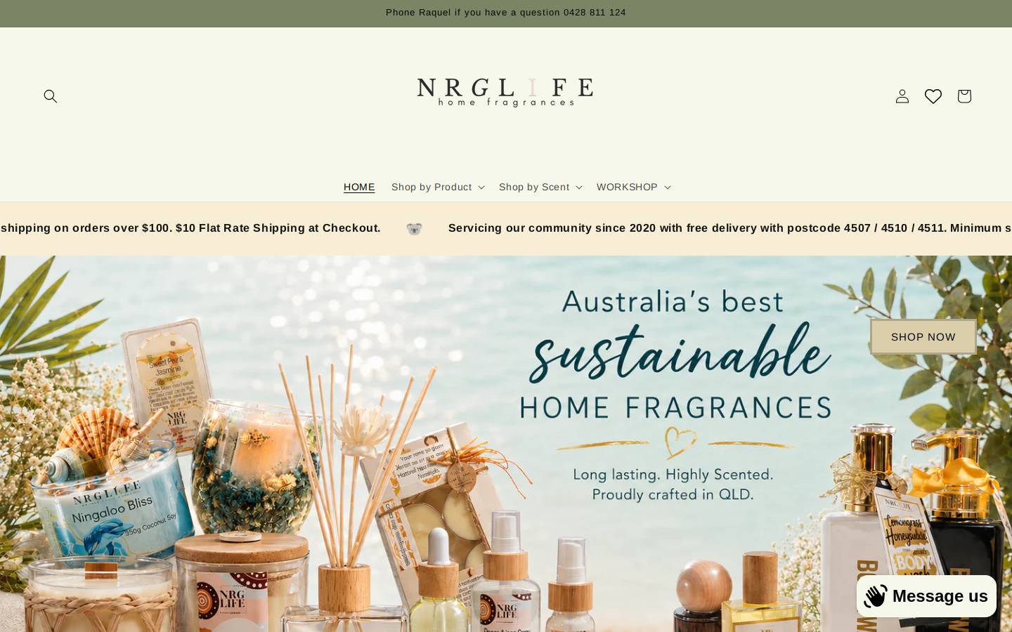 nrglife.com.au homepage screenshot