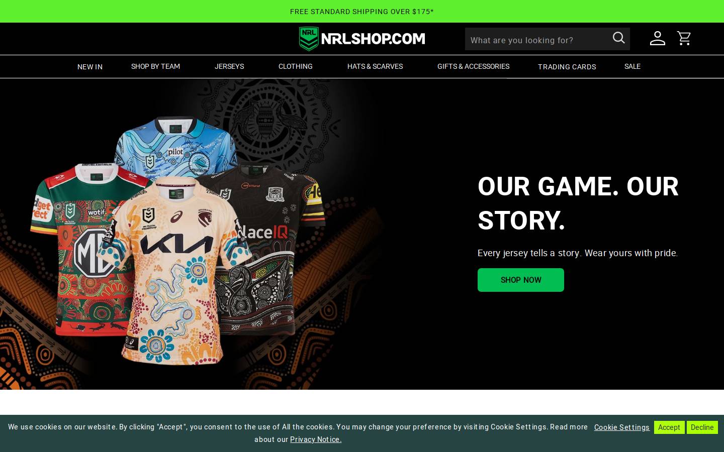 nrlshop.com homepage screenshot